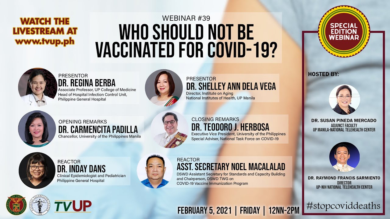 Webinar #39 | “Who Should Not Be Vaccinated for COVID-19?”