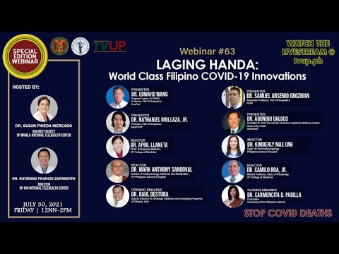Webinar #63 | “LAGING HANDA: World Class Filipino COVID-19 Innovations”